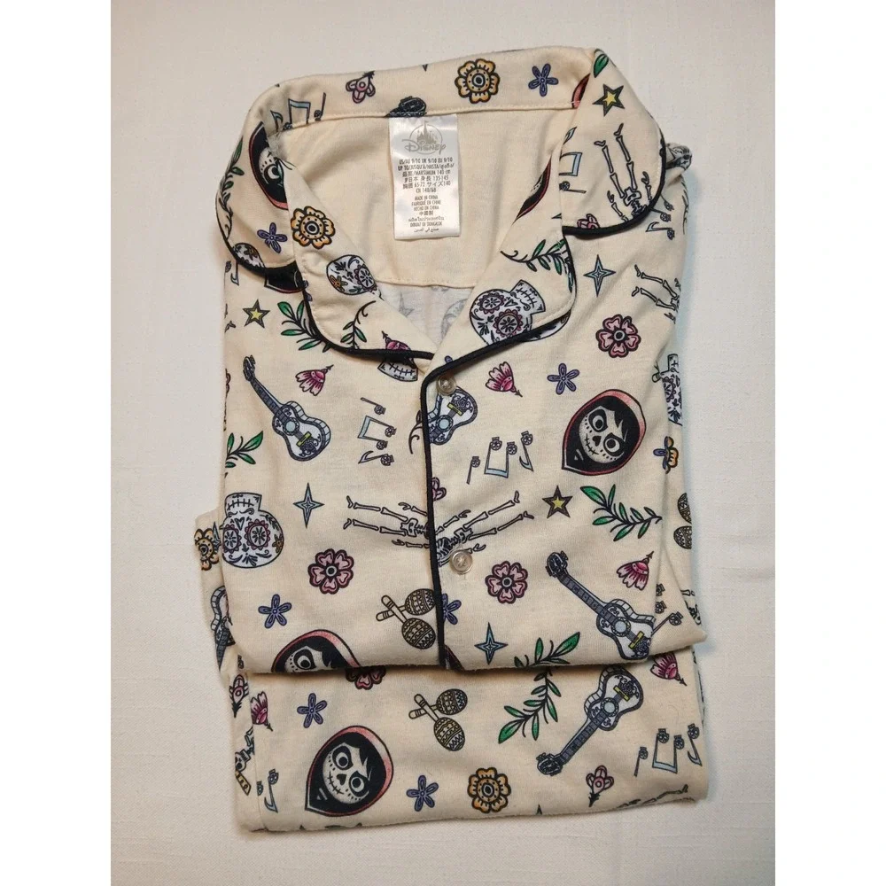 Disney Pixar Coco Kids Pajamas Sleep Set Mixed Size 9/10 Top 7/8 Pants Cream
